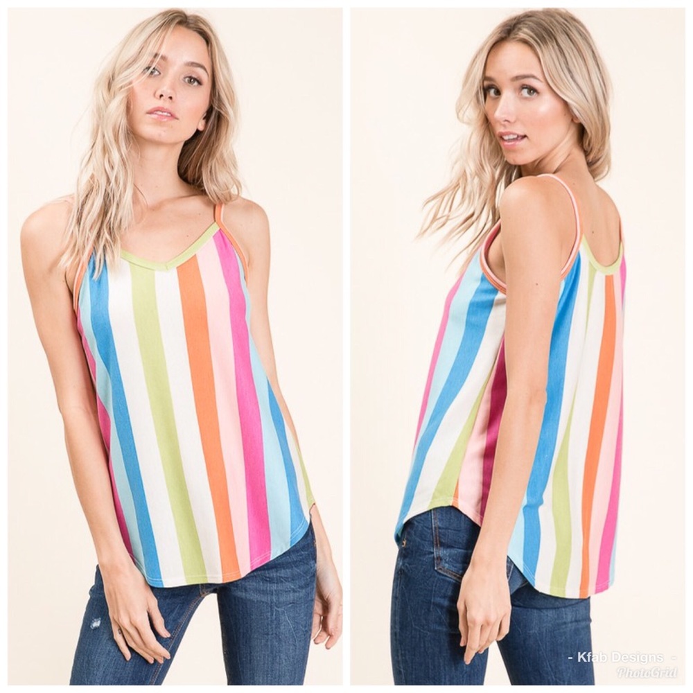 🛍LAST 1! French Terry Striped Tank! - Picture 1 of 8